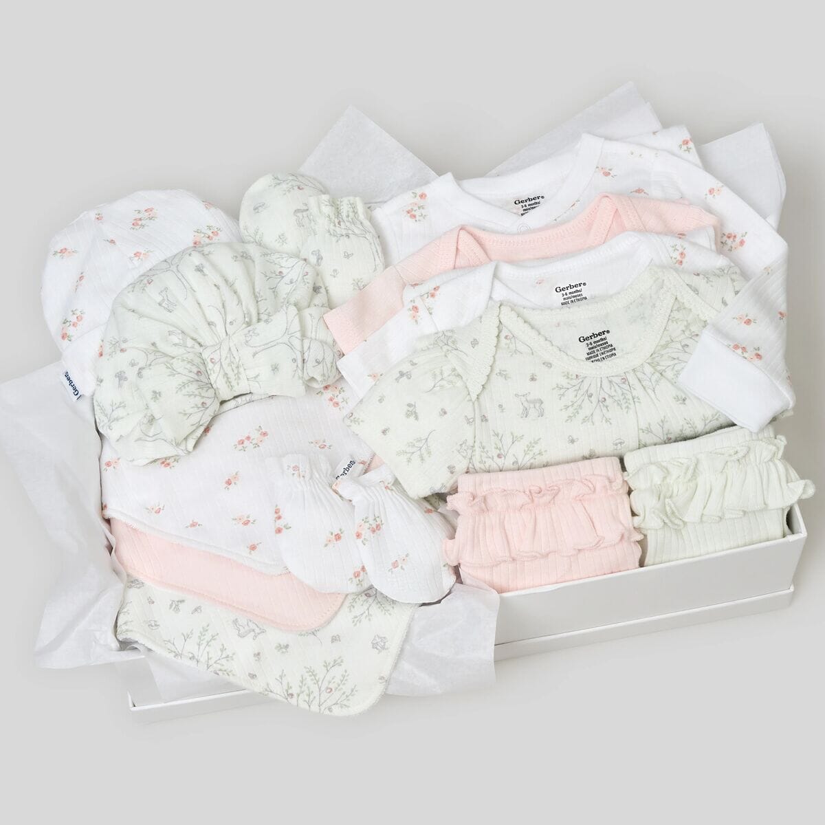 13-Piece Baby Girls Deer Baby Essentials Gift Set