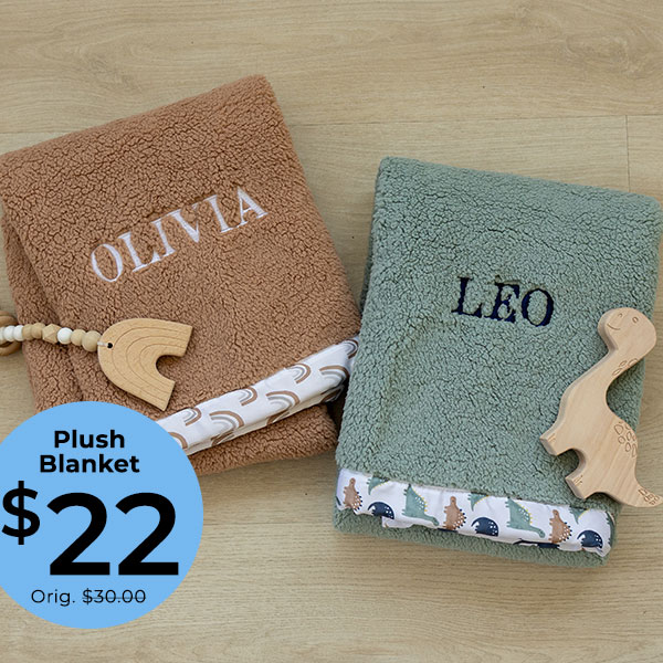 Embroidered Plush Blanket