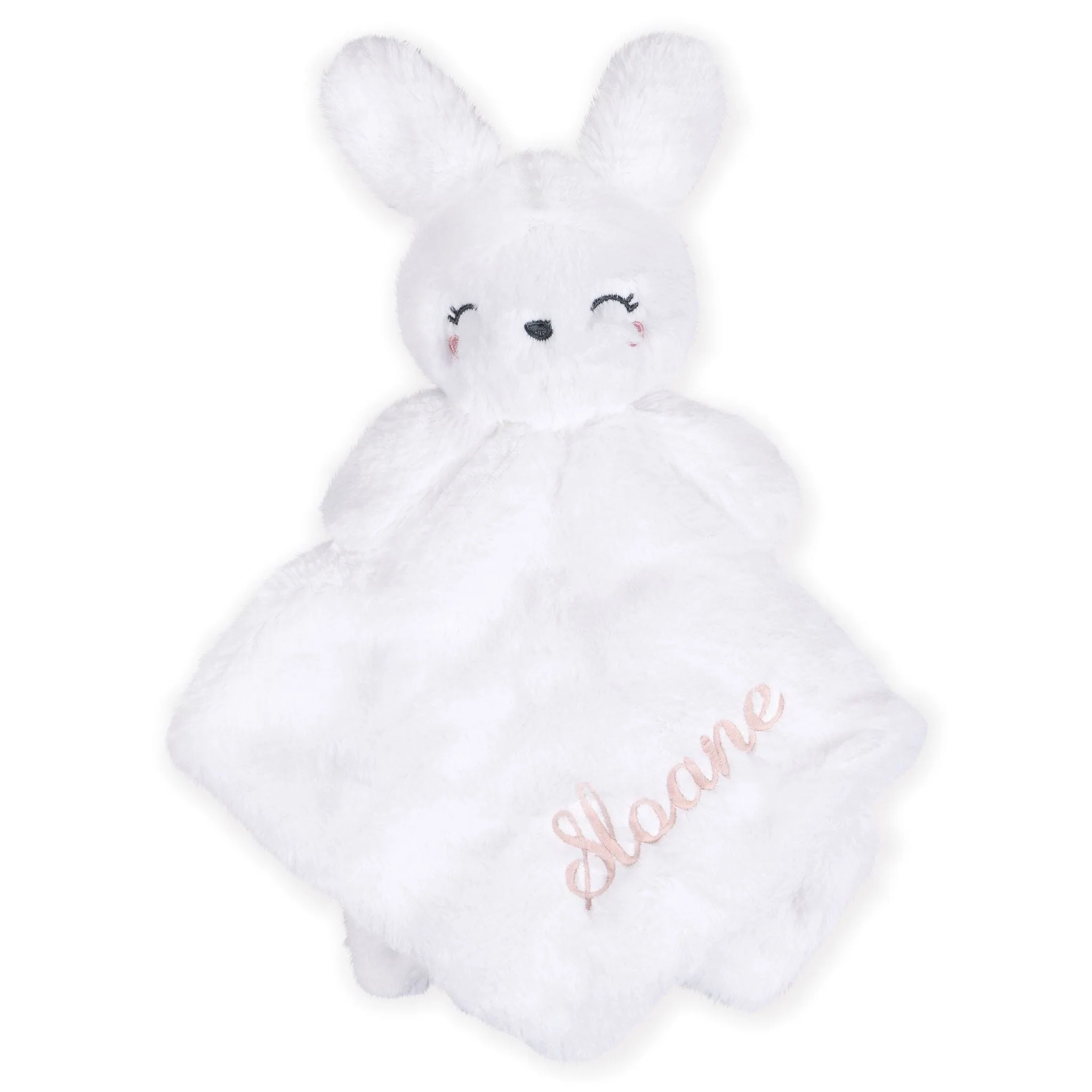Embroidered Baby Girls Bunny Security Blanket