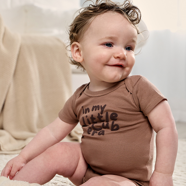 3-Pack Baby Boys Little Cub Short Sleeve Onesies® Bodysuits