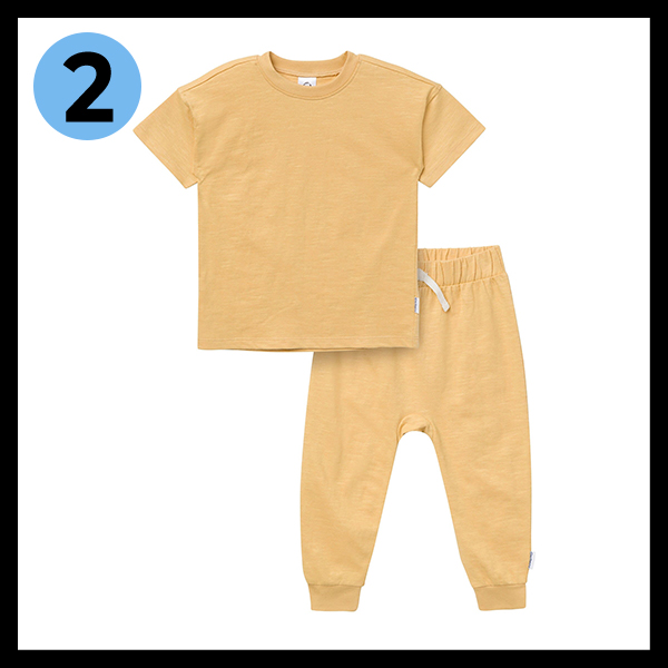 2-Piece Infant & Toddler Neutral Yellow T-Shirt & Jogger Pants Set