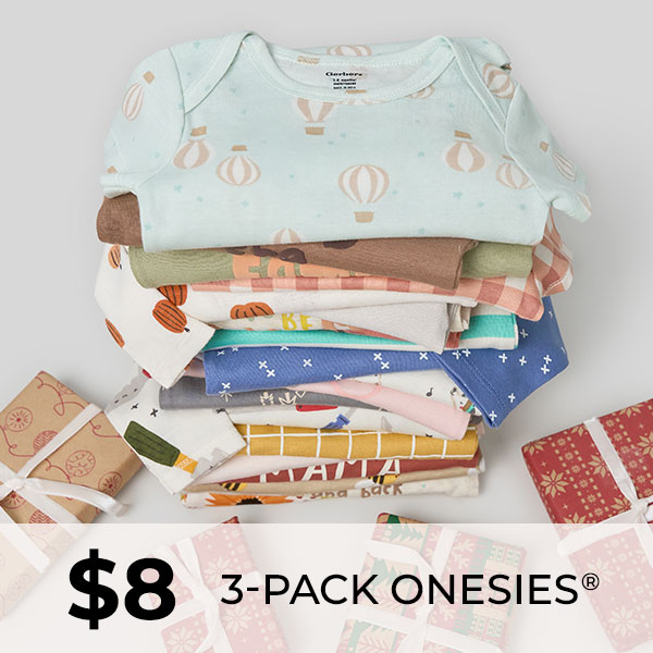 $8 3-Pack Onesies 