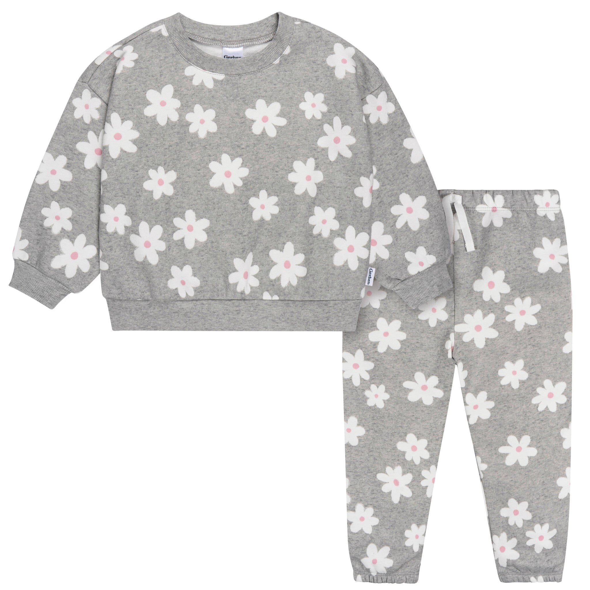 2-Piece Baby & Toddler Girls Big Daisies Sweatshirt & Pant Set