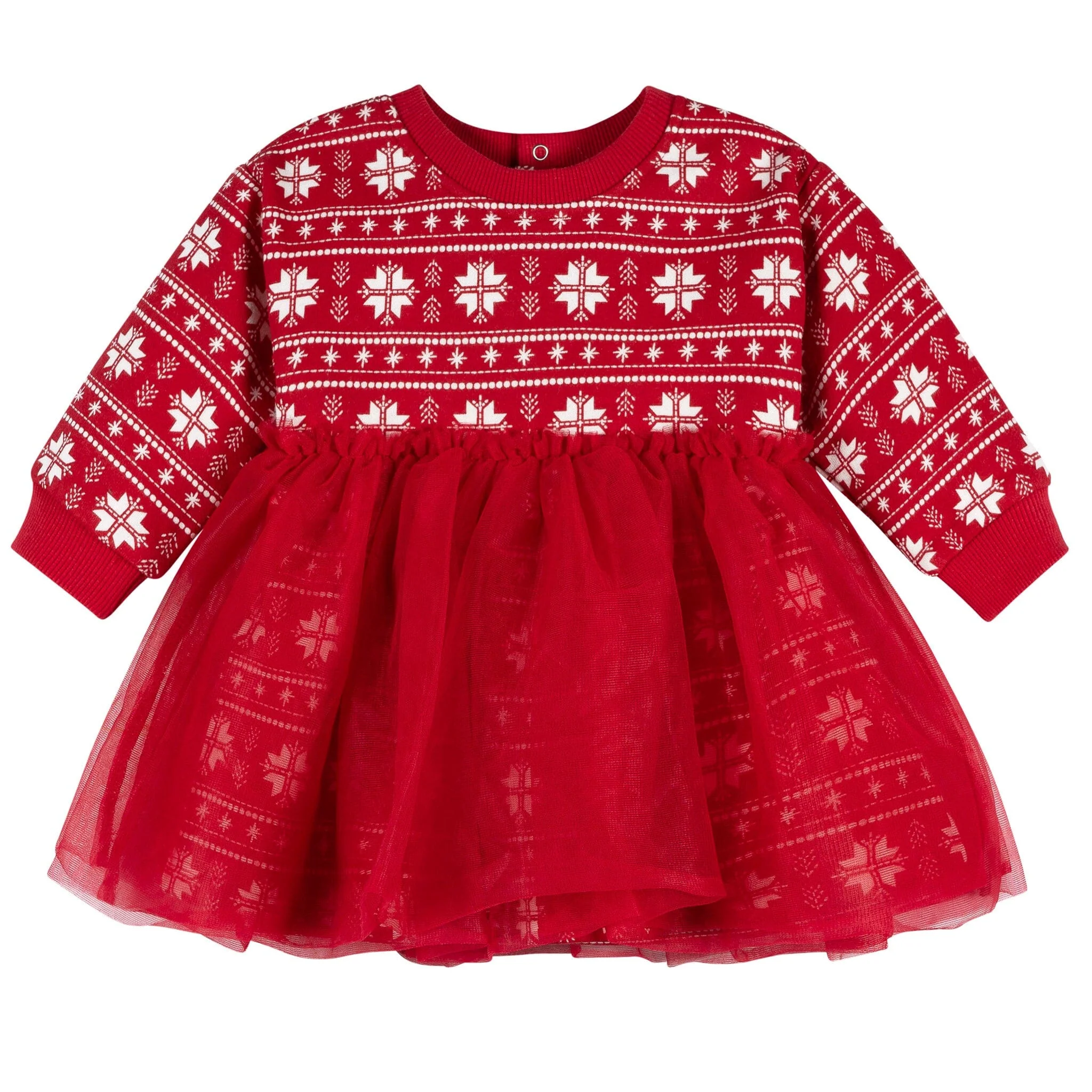 Baby Girls Red Snowflakes Tulle Dress