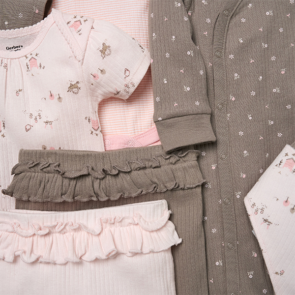 13-Piece Baby Girls Garden Baby Essentials Gift Set