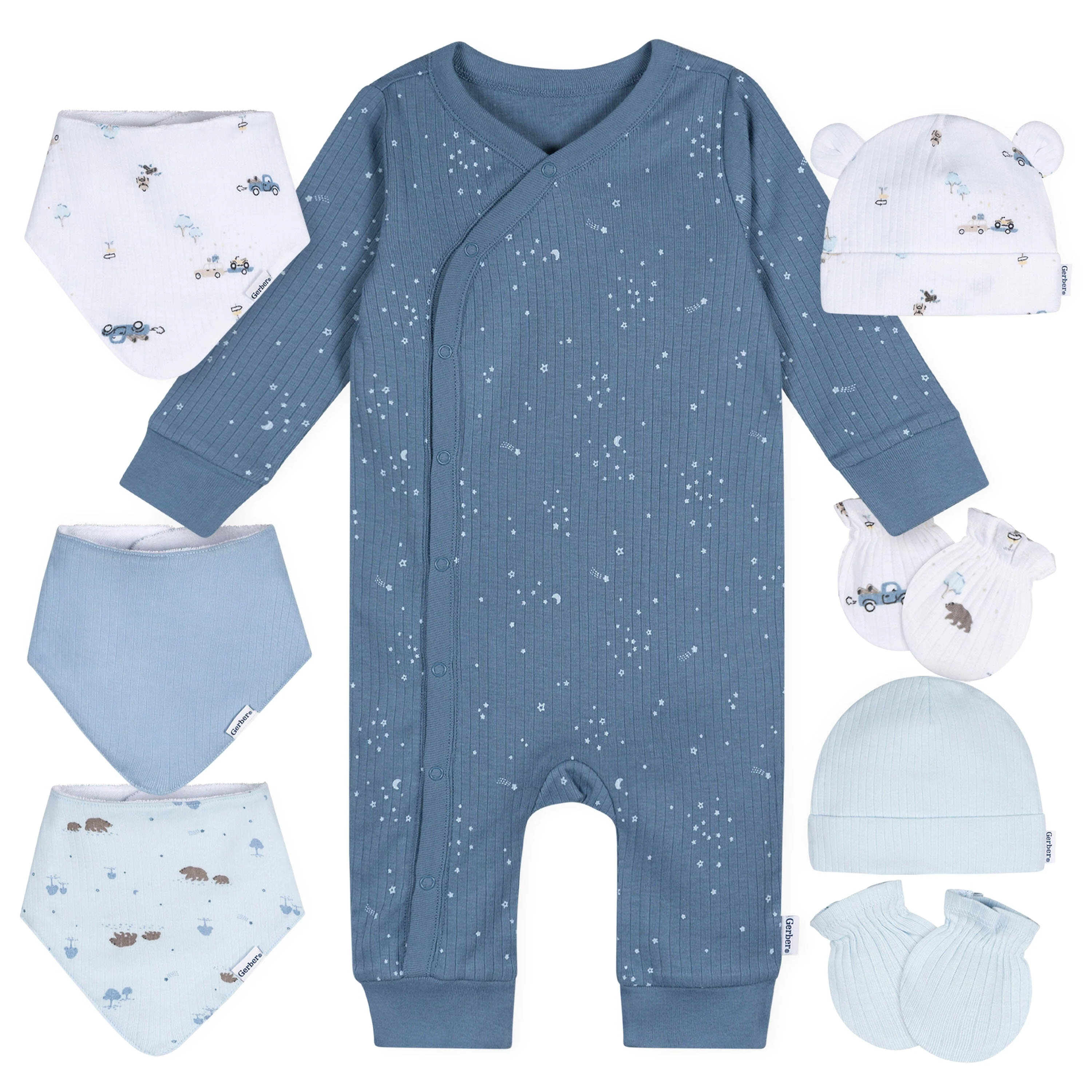 8-Piece Baby Boy Road Trip Baby Basics Gift Set