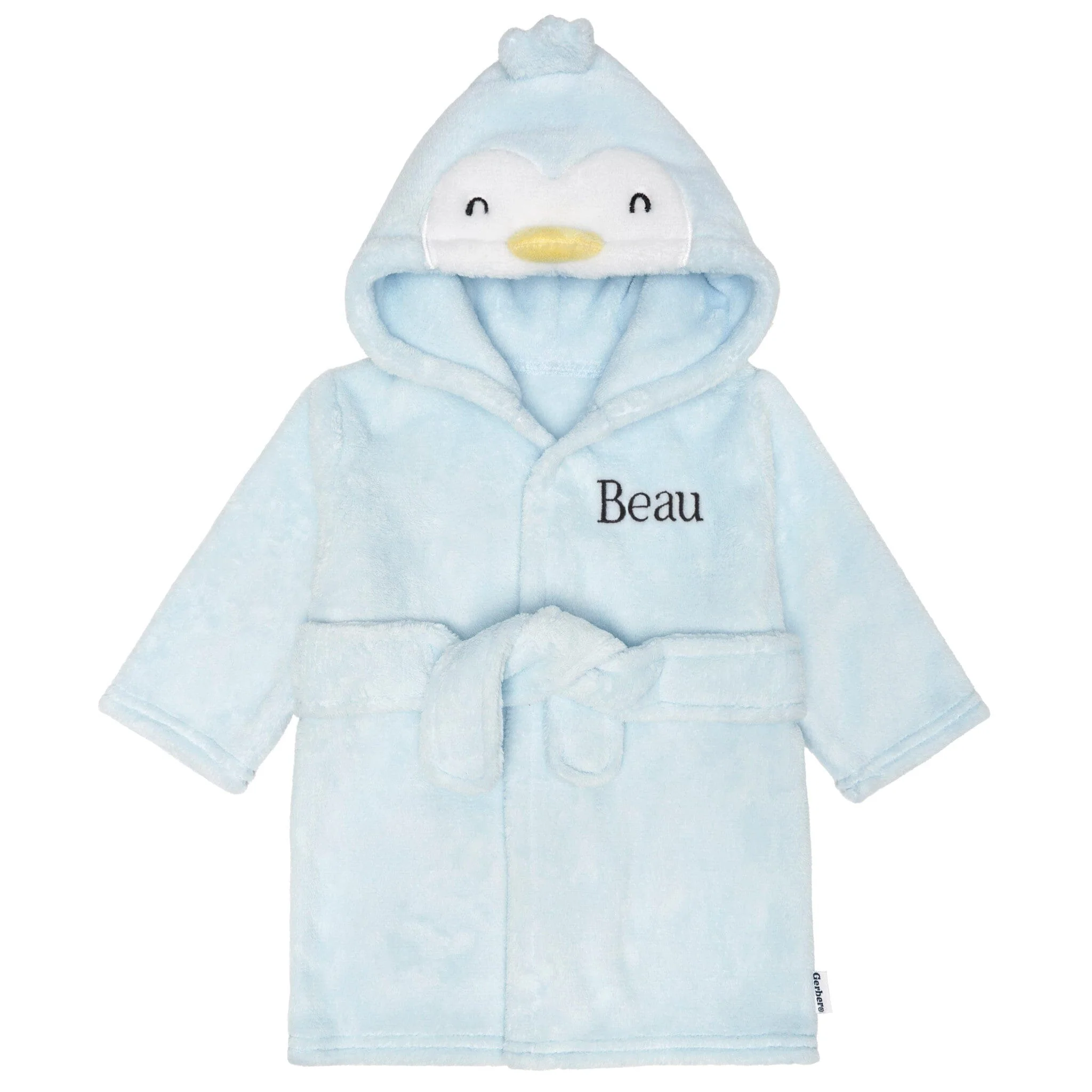 Embroidered Baby Neutral Penguin Robe