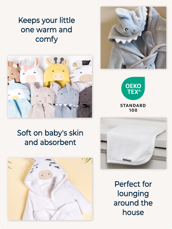 Bath sets that keep your little one warm and comfy, and are soft on baby's skin, absorbent and easy care.