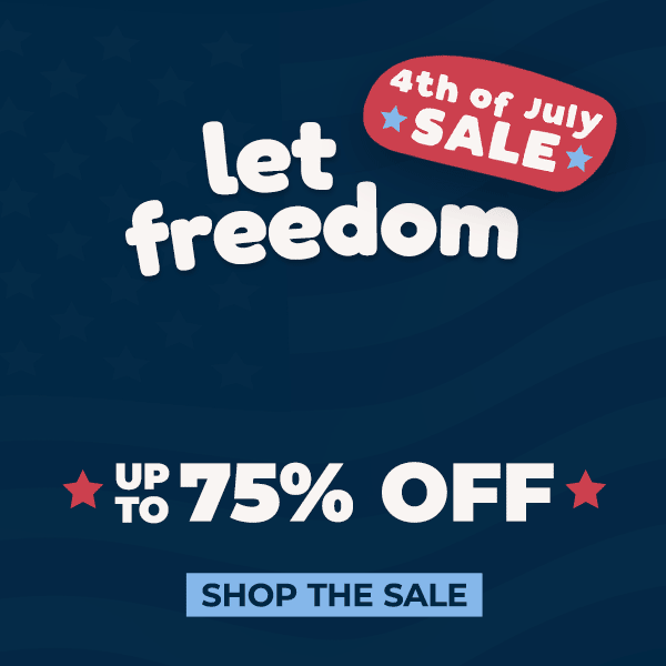 LET FREEDOM PLAY up to 75% off