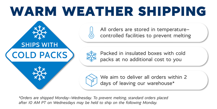 All Orders Ship with Ice Packs
