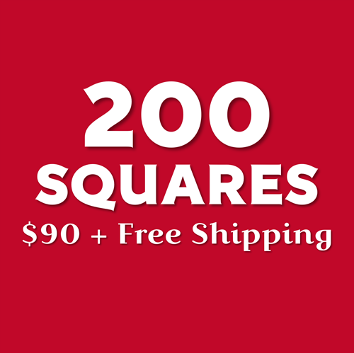 200 SQUARES for $90 + Free Shipping