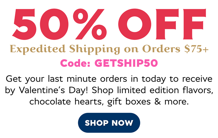 50% Off Expedited Shipping