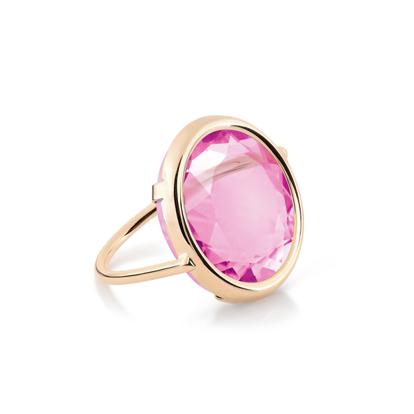 pink corundum disc ring