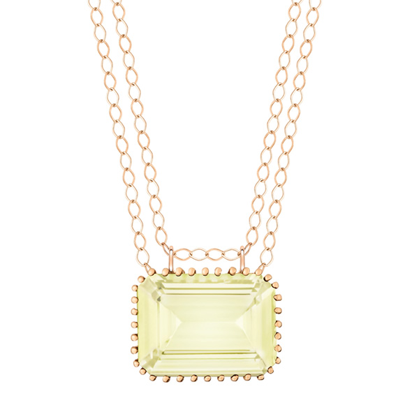 jumbo cocktail lemon quartz necklace