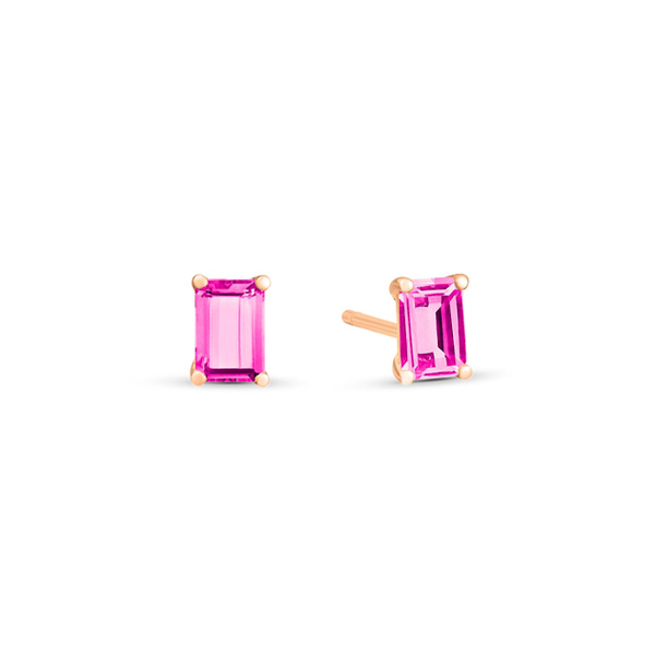cocktail pink topaz studs