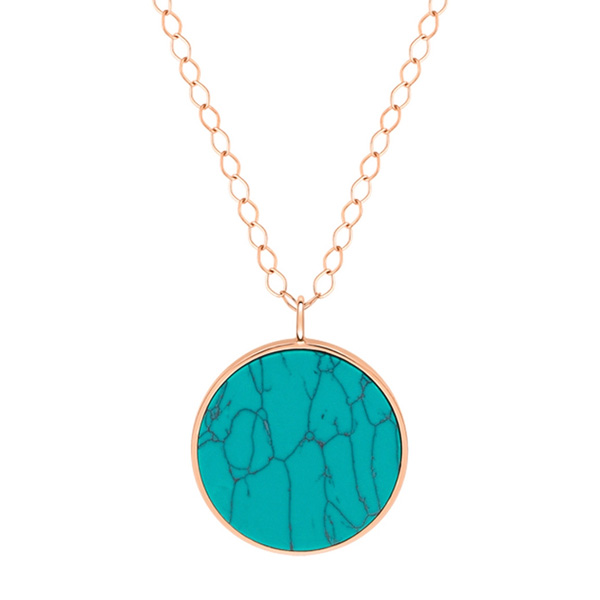 jumbo ever turquoise disc on chain