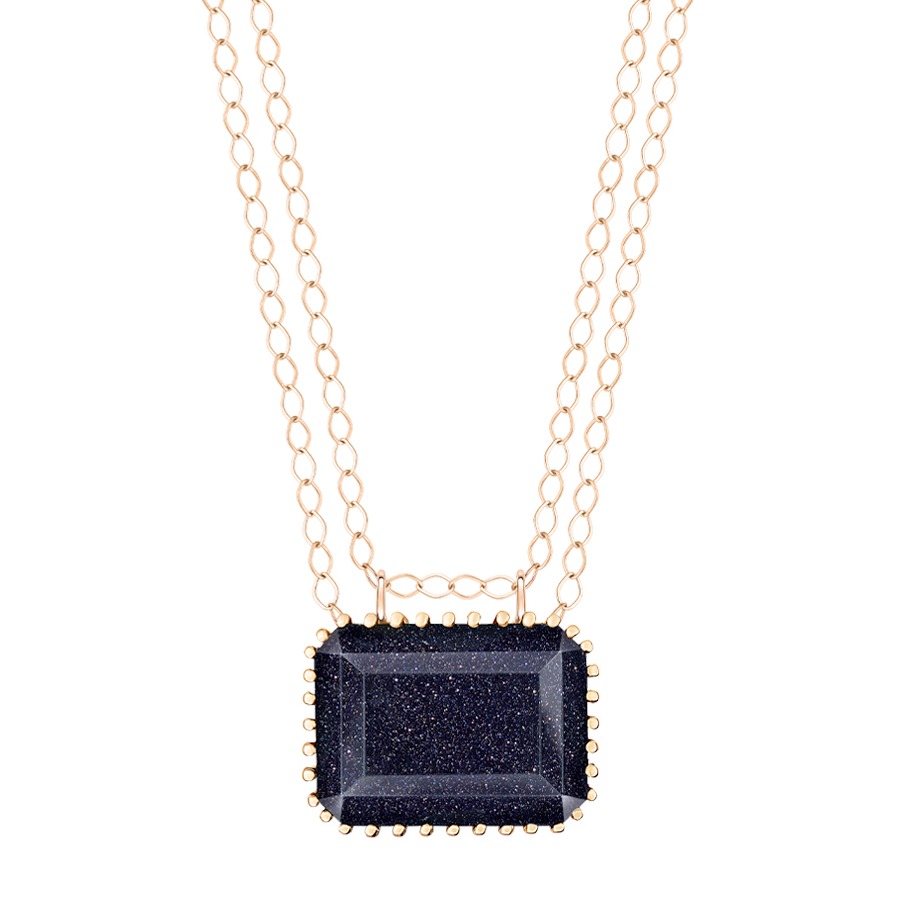 jumbo midnight blue sandstone necklace