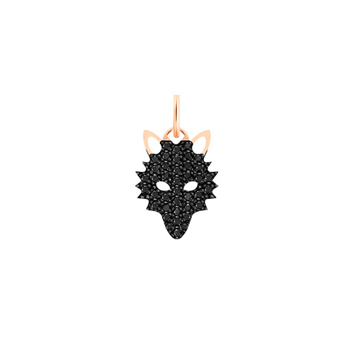 black diamond wolf charm