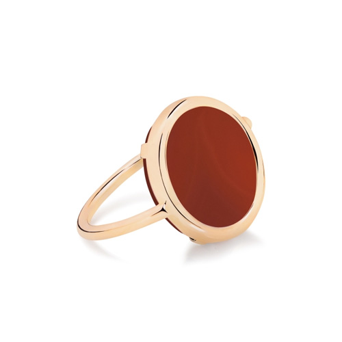 Baby red agate disc ring