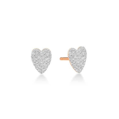 Diamond heart studs