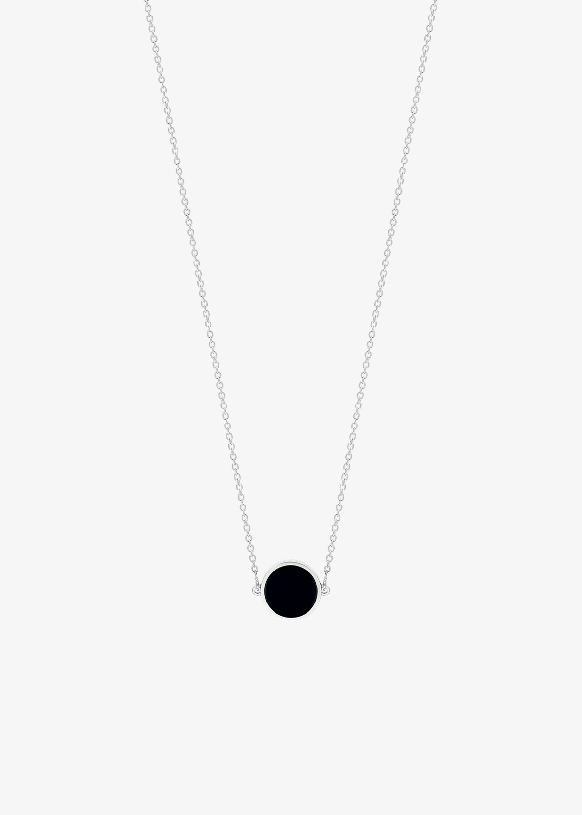 mini ever onyx white gold disc necklace