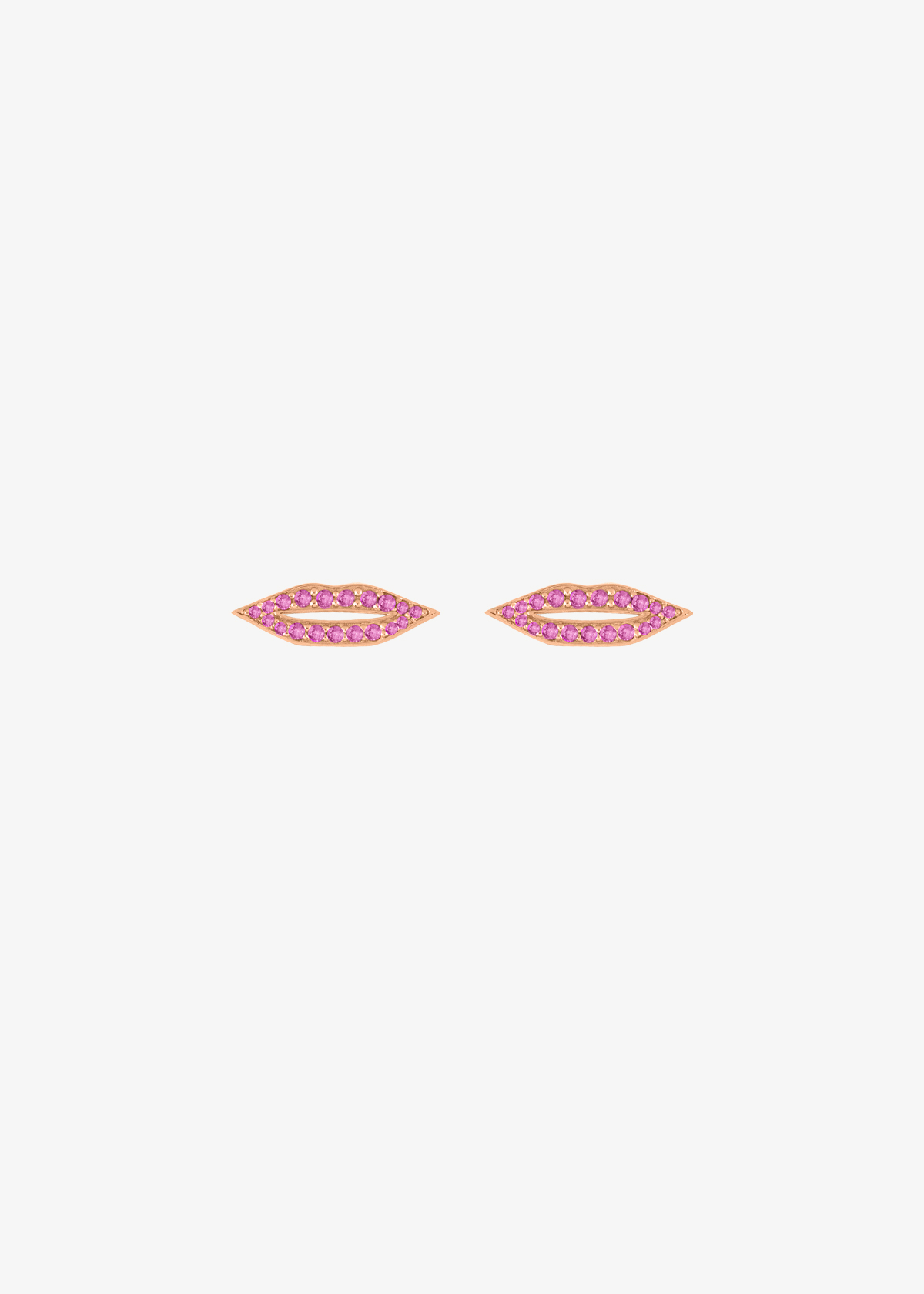 pink sapphire french kiss studs