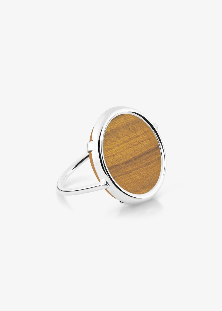 white gold disc ring