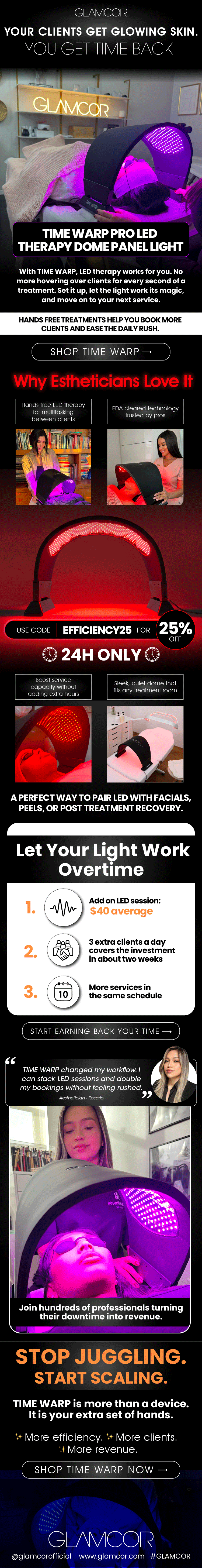 Unlock hands free LED therapy and boost your schedule in just one step.