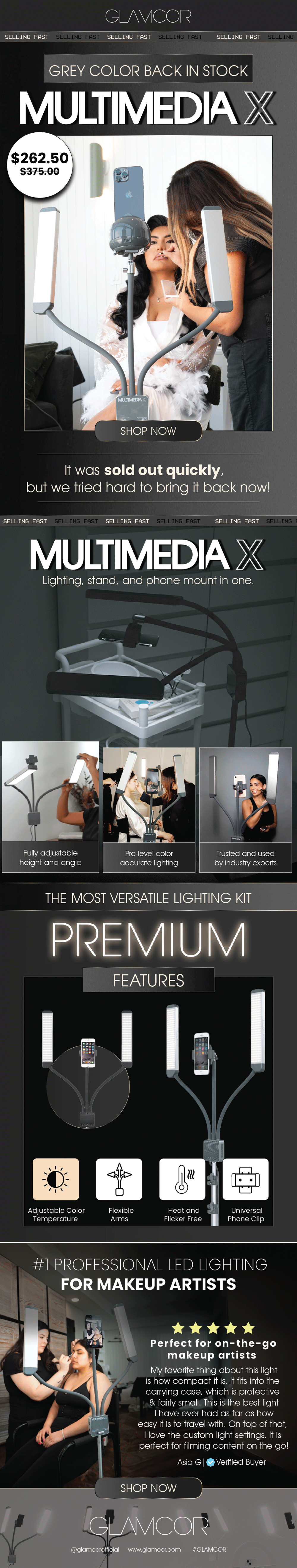 Our most versatile lighting kit sold out fast. The grey edition is finally restocked — get yours before it’s gone again.