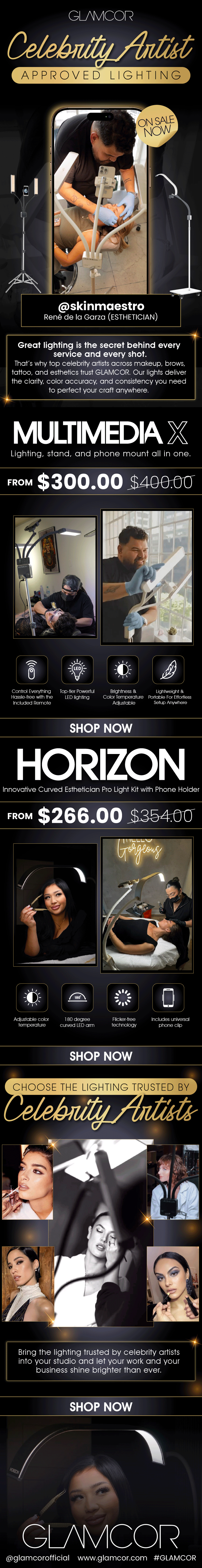 Celebrity artist approved lighting! On sale now