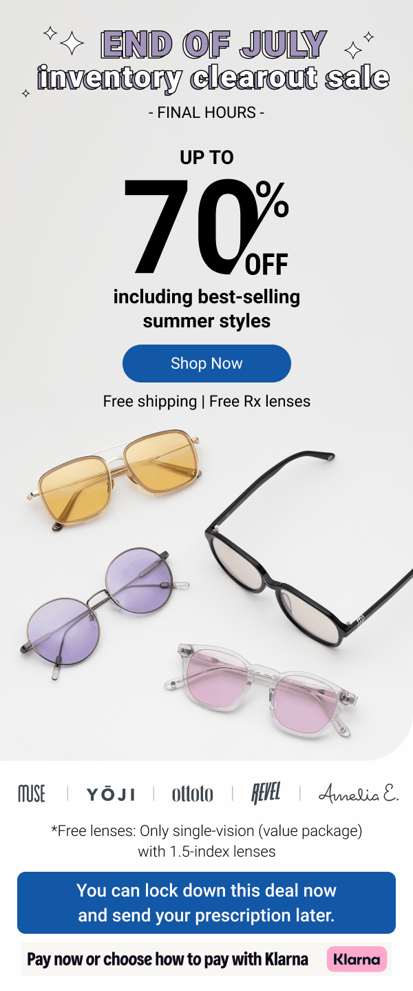 Up to 70% OFF glasses