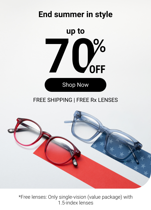 Up to 70% OFF glasses