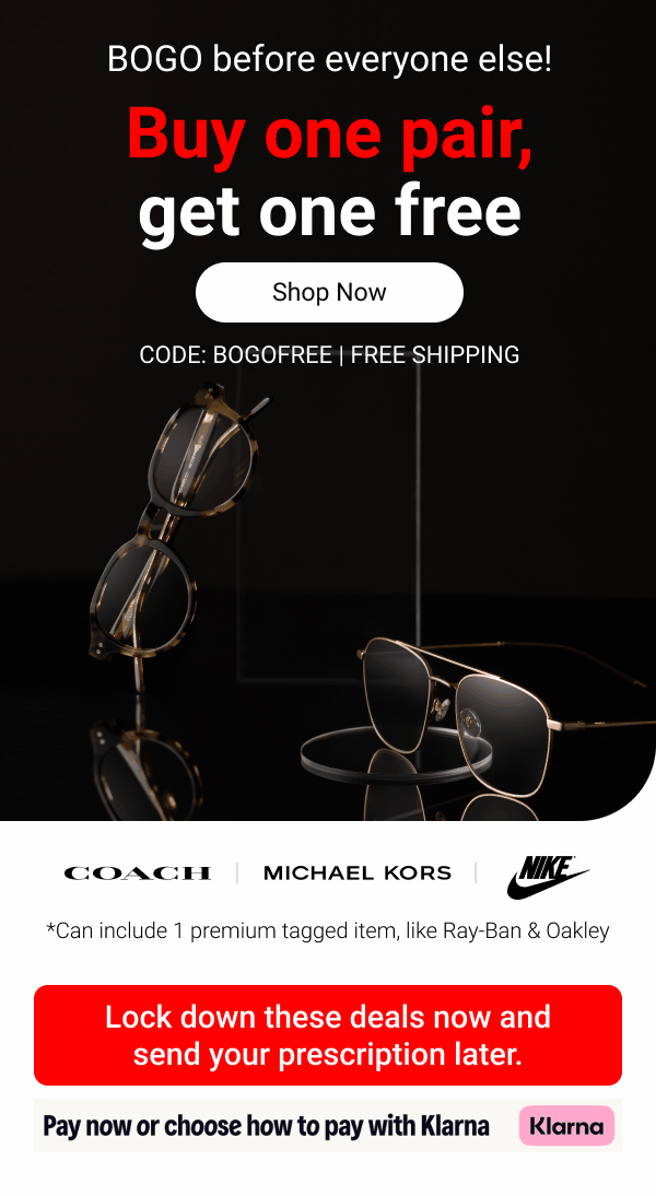 Buy one pair, get one FREE | Code: BOGOFREE