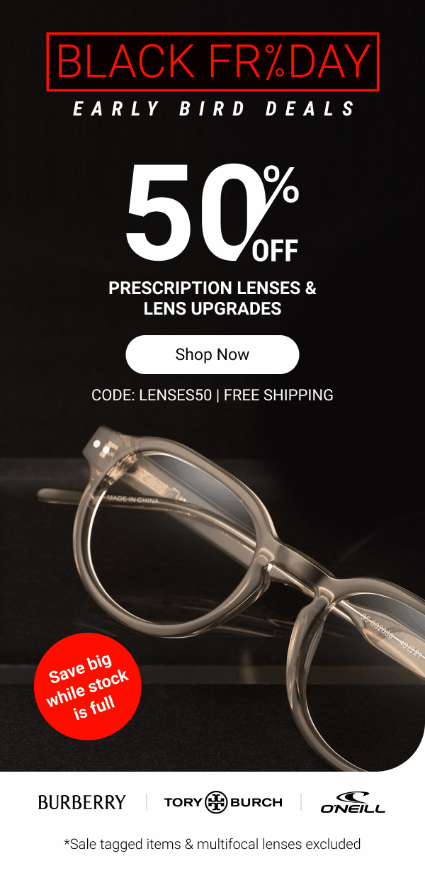 50% OFF lenses & lens upgrades | Code: LENSES50