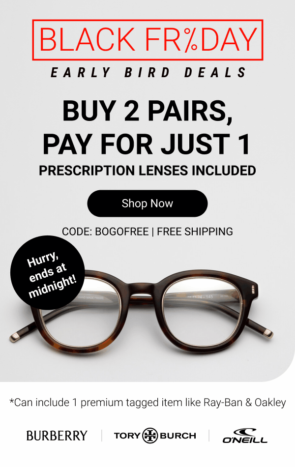 Buy one pair, get one FREE | Code: BOGOFREE