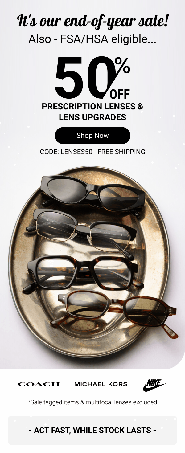 50% OFF lenses & lens upgrades | Code: LENSES50