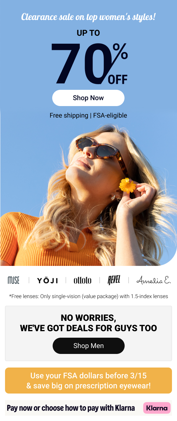 Up to 70% OFF glasses