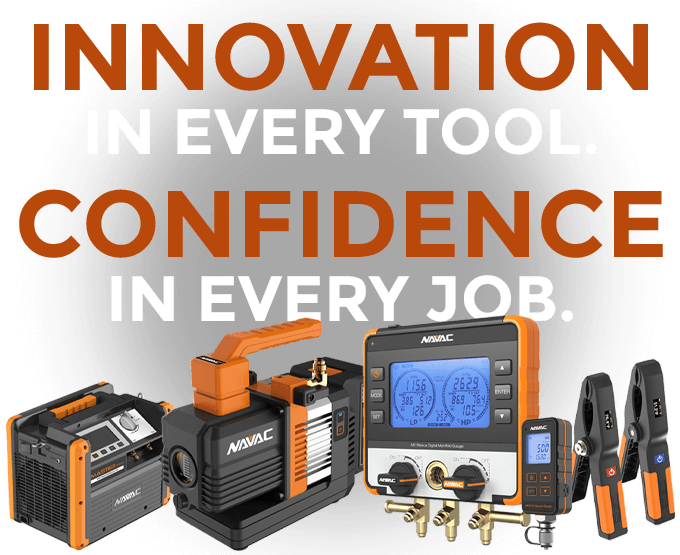 NAVAC promotional image with featured products