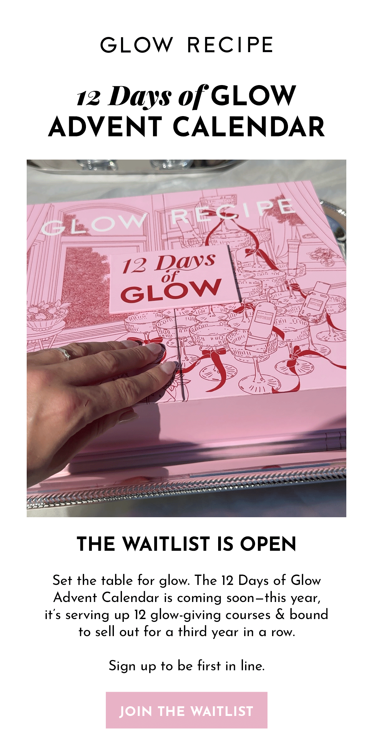 Join the waitlist - 12 days of glow advent calendar