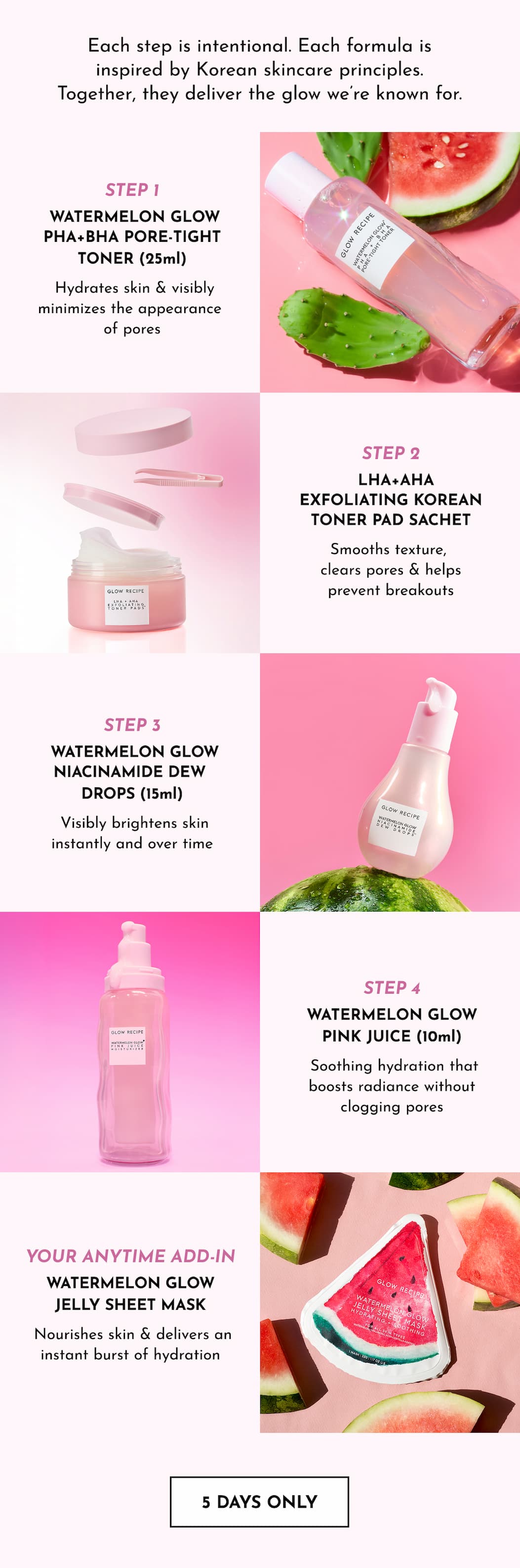 5 Days Only: Free 5-piece mini Korean Skincare routine