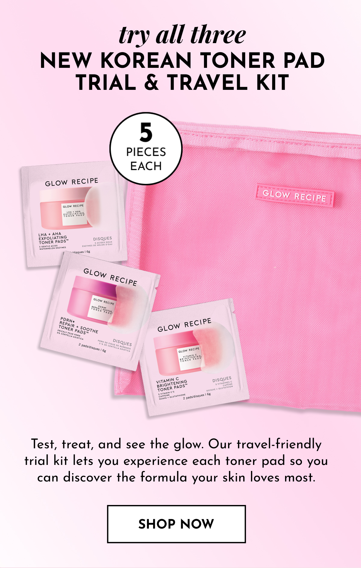 New! Korean Toner Pad Trial & Travel Kit
