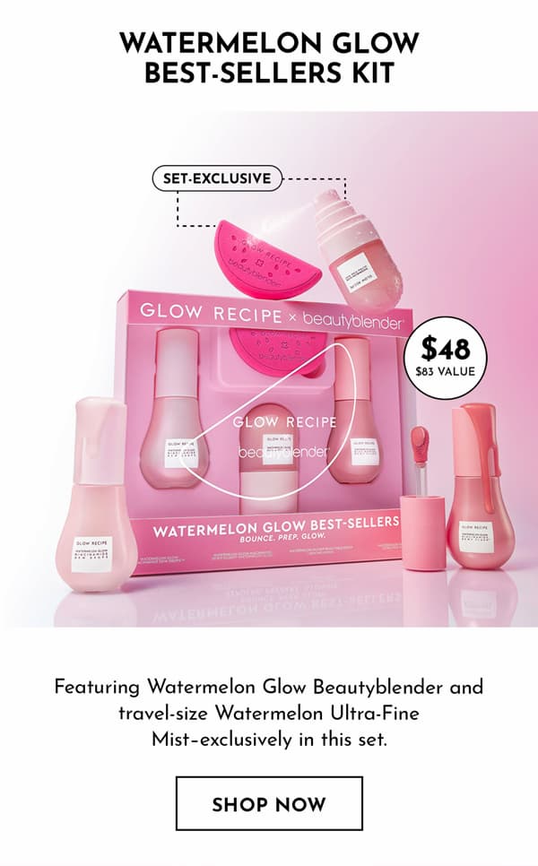 NEW Glow Recipe x Beauty Blender Watermelon Glow Best-Sellers Kit