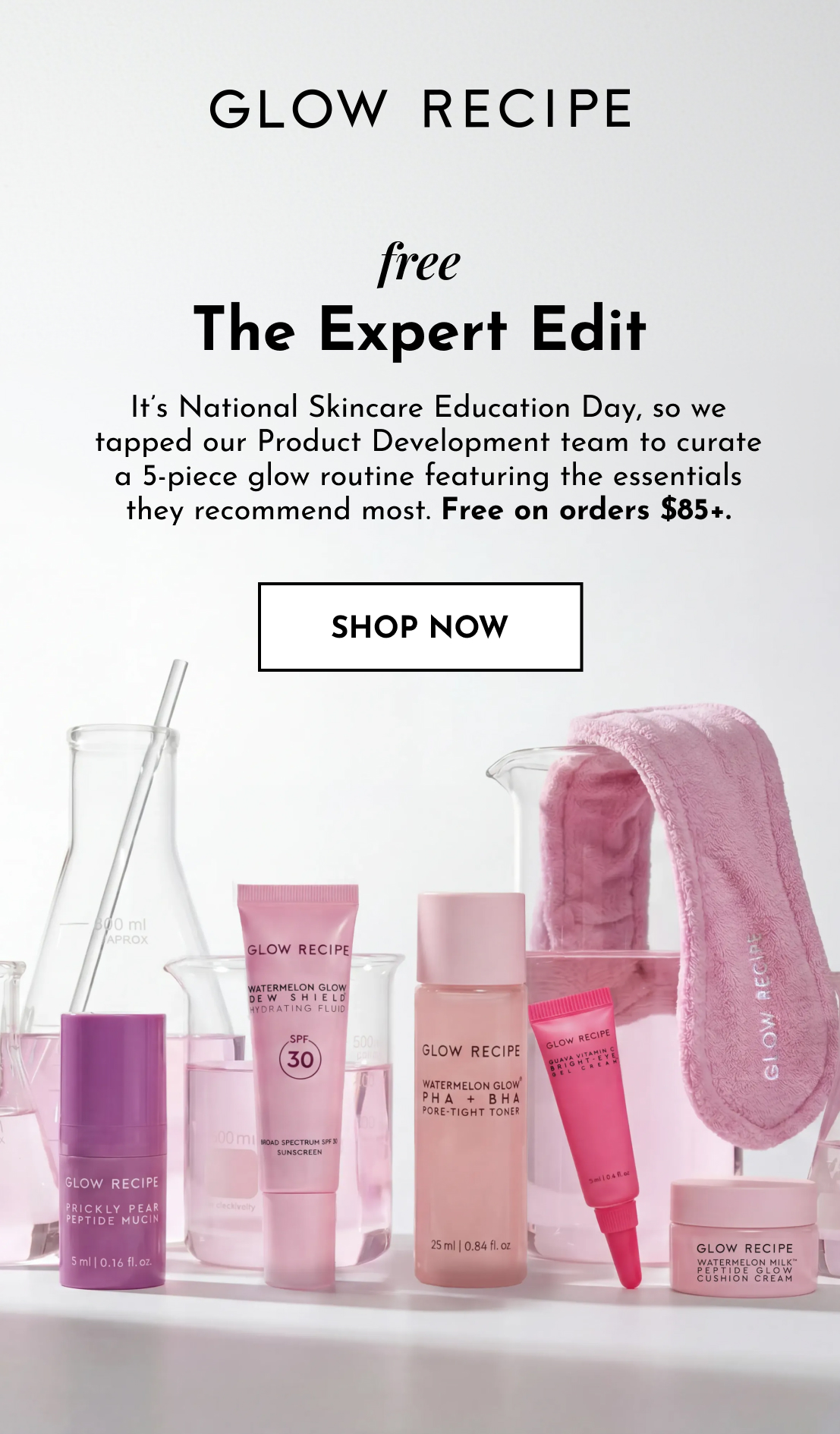 Free 5-piece Expert Skincare Edit with orders $85+