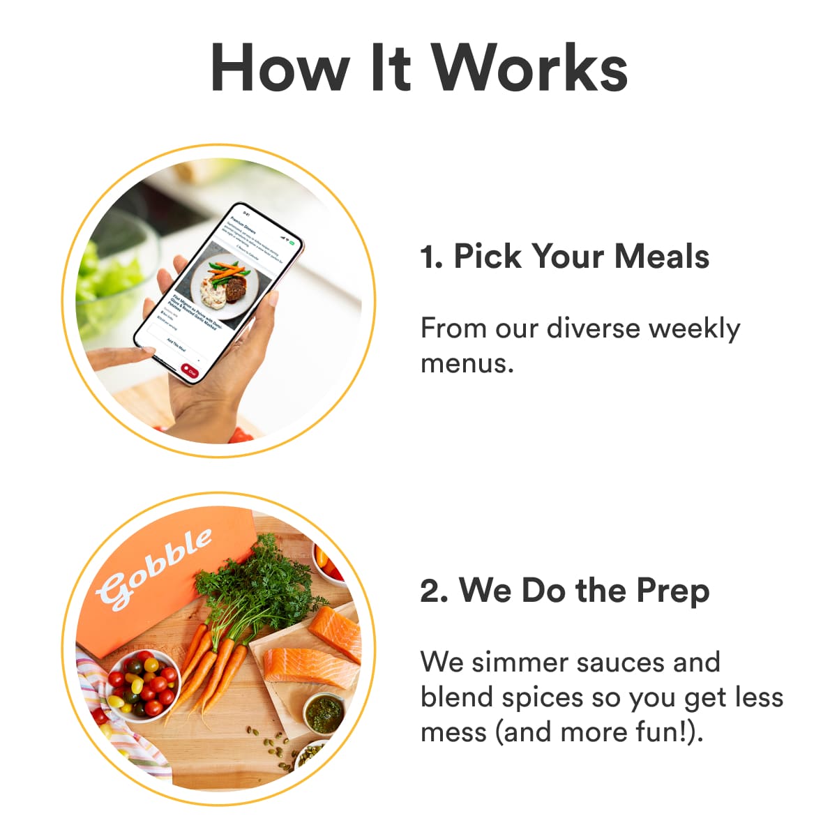 Pick your meals and leave the prep work to us.