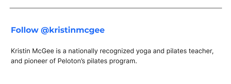 Follow @kristinmcgee | Kristin McGee is a nationally recognized yoga and pilates teacher, and pioneer of Peloton's pilates program.