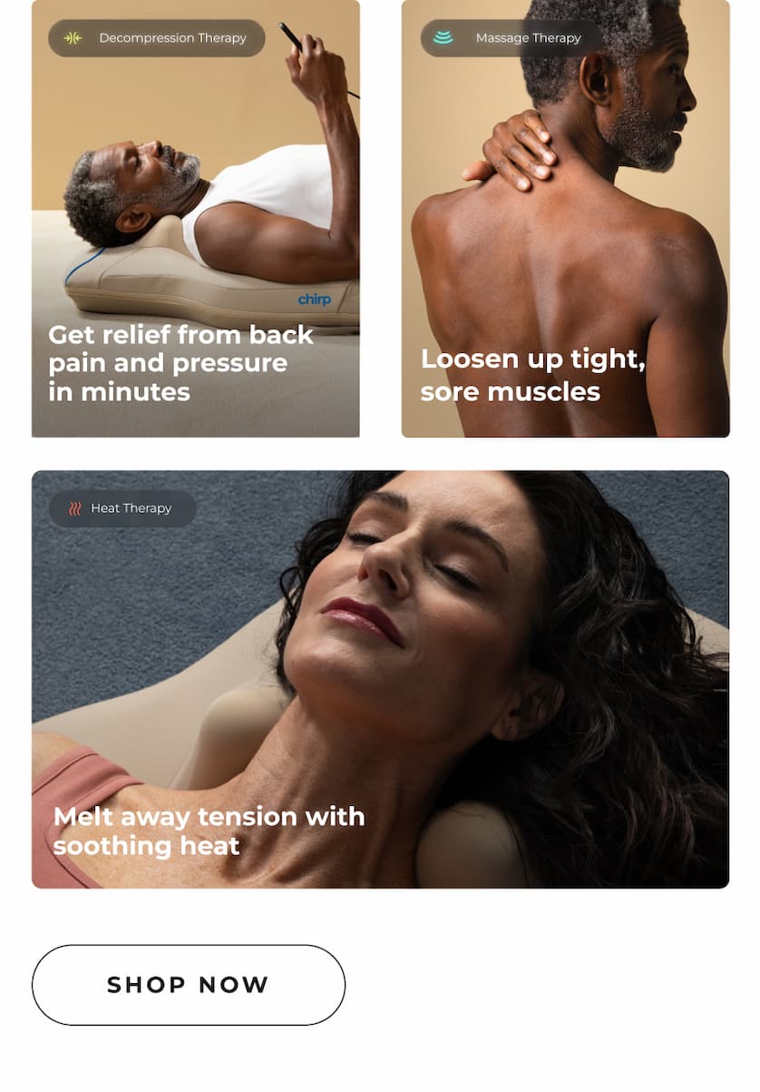 Decompression Therapy | Get relief from back pain and pressure in minutes | Massage Therapy | Loosen up tight, sore muscles | Heat Therapy |  Melt away tension with soothing heat | Shop Now
