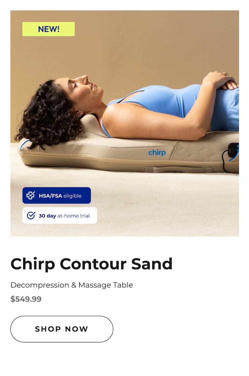 Chirp Contour Sand | Decompression & Massage Table | Shop Now