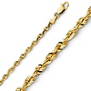 2.5mm 14K Yellow Gold Solid Diamond-Cut Rope Chain Necklace