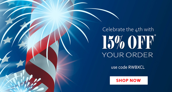 Celebrate the 4th with 15% OFF* YOUR ORDER. use code RWBXCL. SHOP NOW >