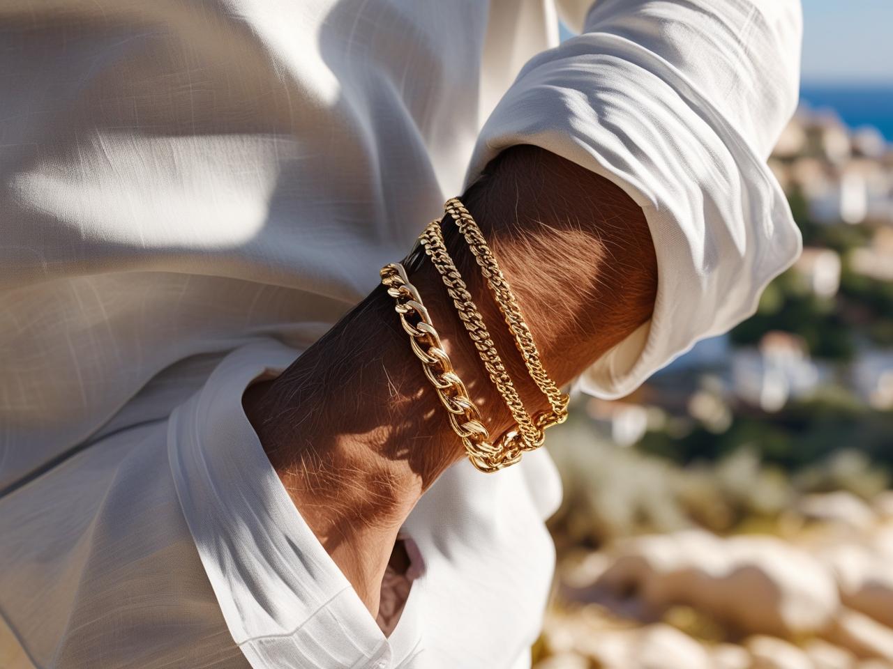gold link bracelets for summer
